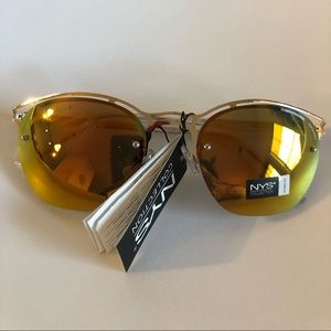 RoseGold Frame reflective gold lenses sunglasses